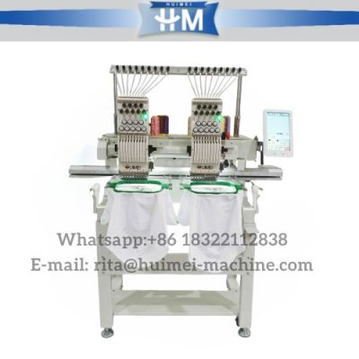 Automatic computerized Embroidery machine 2 head for shirt, cap