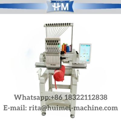 Computerized single head embroidery machine for hats and shirts
